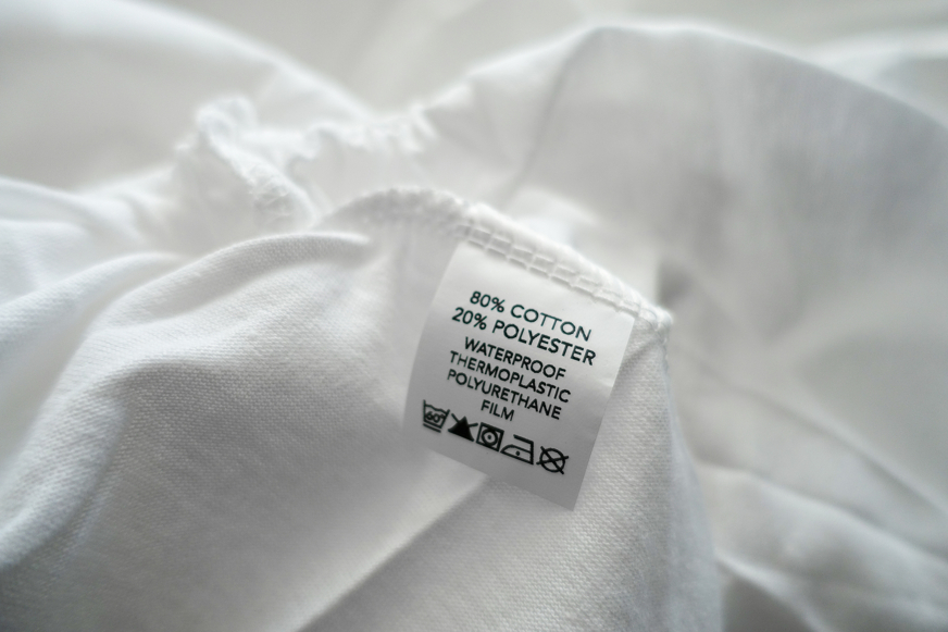 washing label of hypnia mattress protector